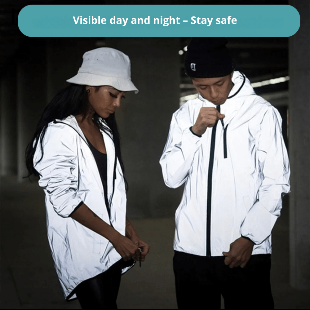 Water-Resistant Reflective Outdoor Jacket – Lightweight for Visibility & Movement