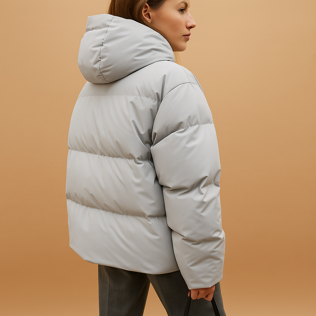 Lightweight Puffer Jacket with Hood for Women – Water-Resistant Winter Coat